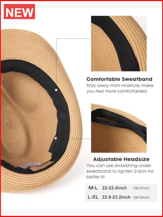 Fedora Straw Sun Hat Foldable Roll Up Short Brim Trilby Panama Beach Hat main image 4